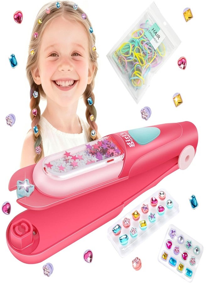 Gosuoa Hair Gem Stamper with 100 Pcs Mini Hair Elastics, Bling Hair Jewels for Girls Toys, Hair Bedazzler Hair Accessories for Girls 3-12 - Image 1